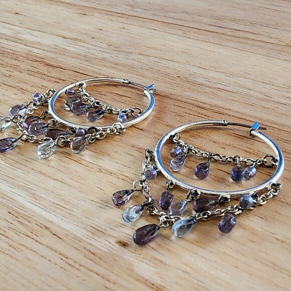 Etsy Vintage Silver Tone/Purple Chandelier Earrings - Picture 11 of 12